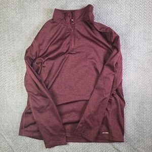 TEK Gear Men's Large Quarter Zip Pullover Maroon DryTek Athletic Running Top
